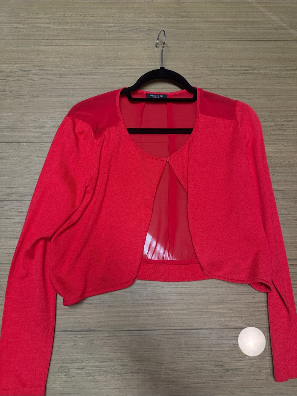 Lafayette 148 New York red open-front cardigan